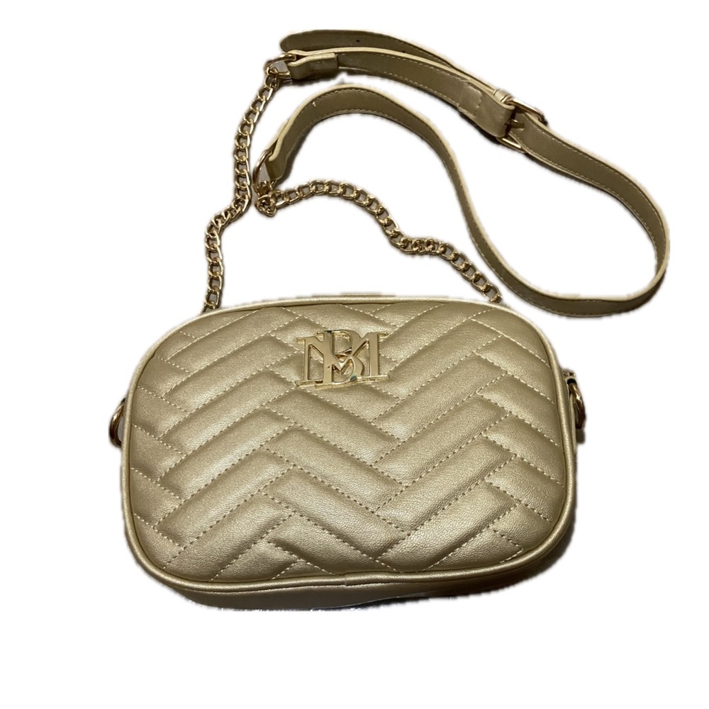 Badgley Mischka Gold Chevron Crossbody Bag